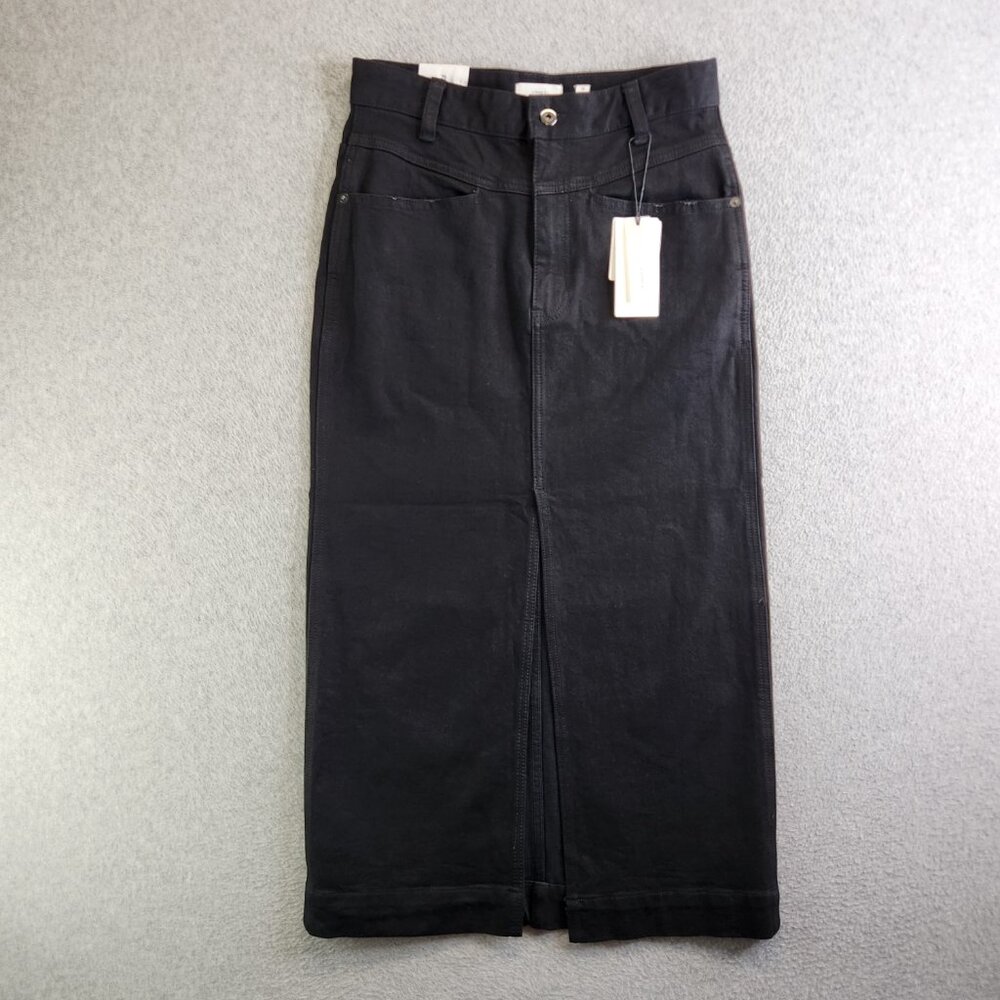 A Loves A Skirt Womens 29 Black Denim Maxi Front Slit Modest Jean Long Cowgirl - Picture 16 of 16